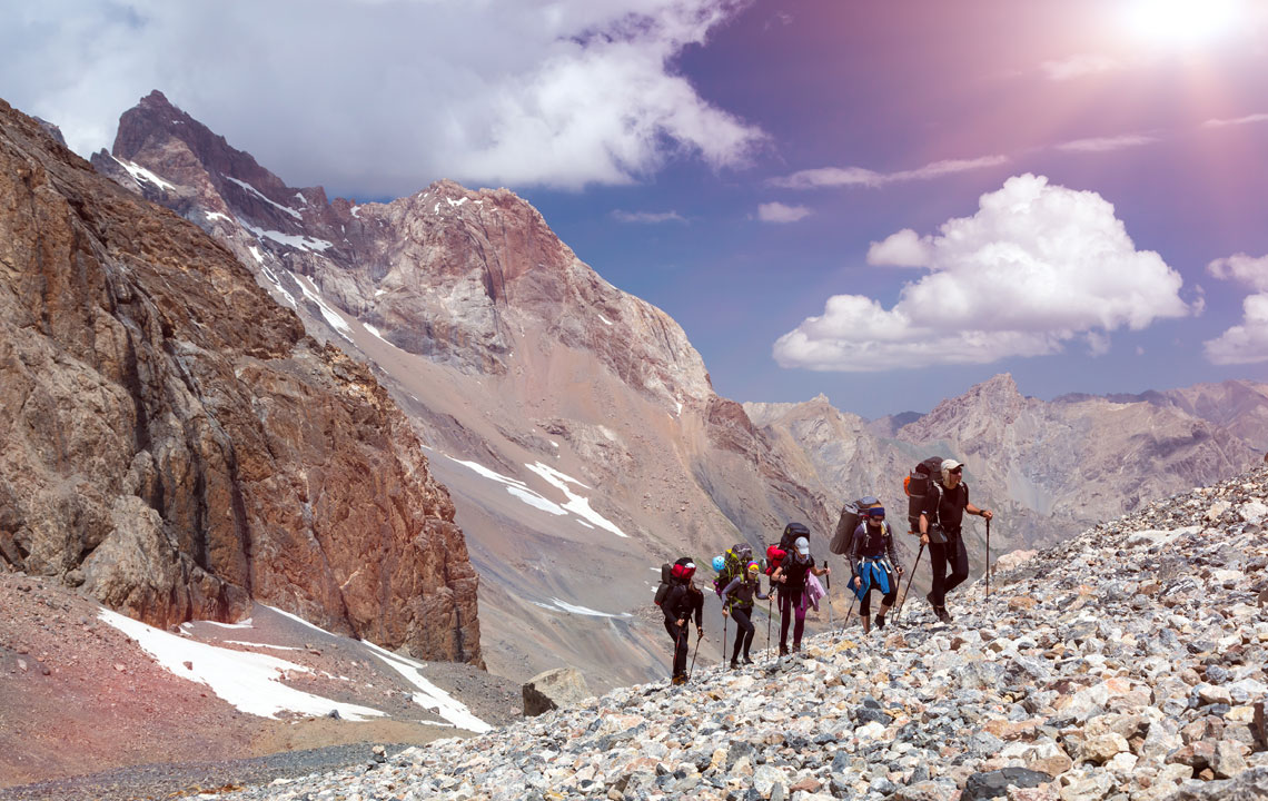 Trekking in den Bergen