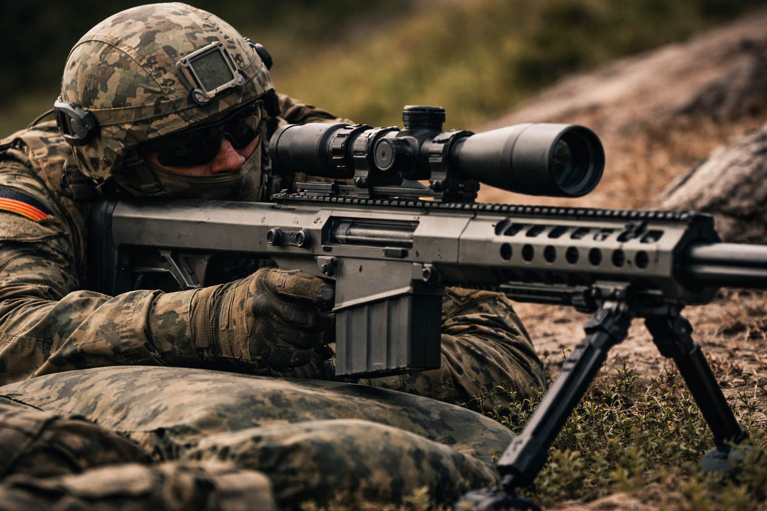 Scharfschütze mit dem G82 Präzisionsgewehr