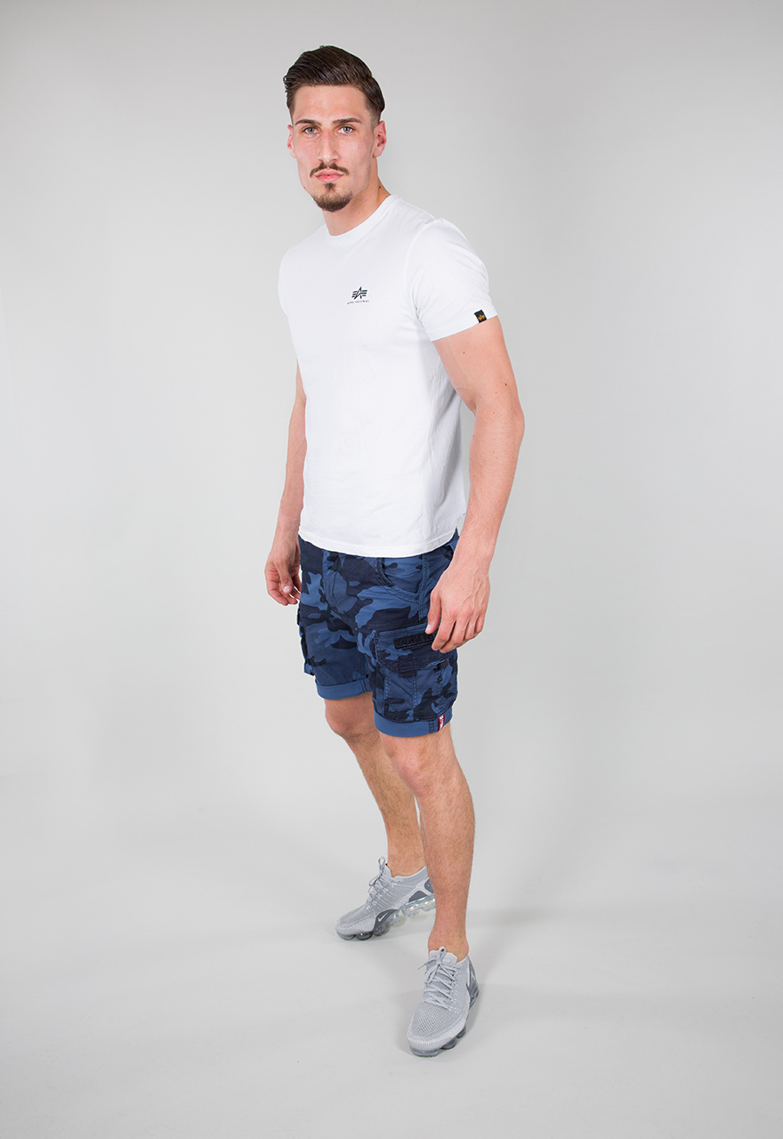 ALPHA INDUSTRIES Pantaloncini Uomo Jet Camo, Cotone Popeline, Vestibilità Regolare, Con Etichetta RBF