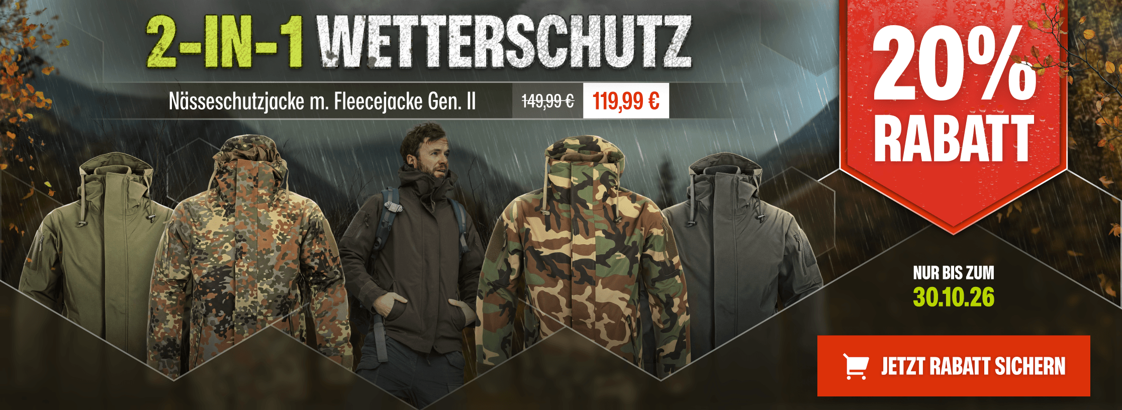 Mil-Tec Nässeschutzjacke mit 20% Rabatt