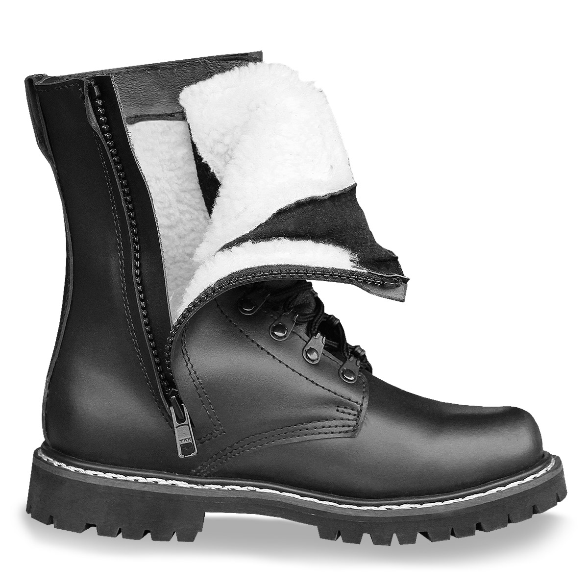 Pilotenstiefel m. Plüschfutter u. RV