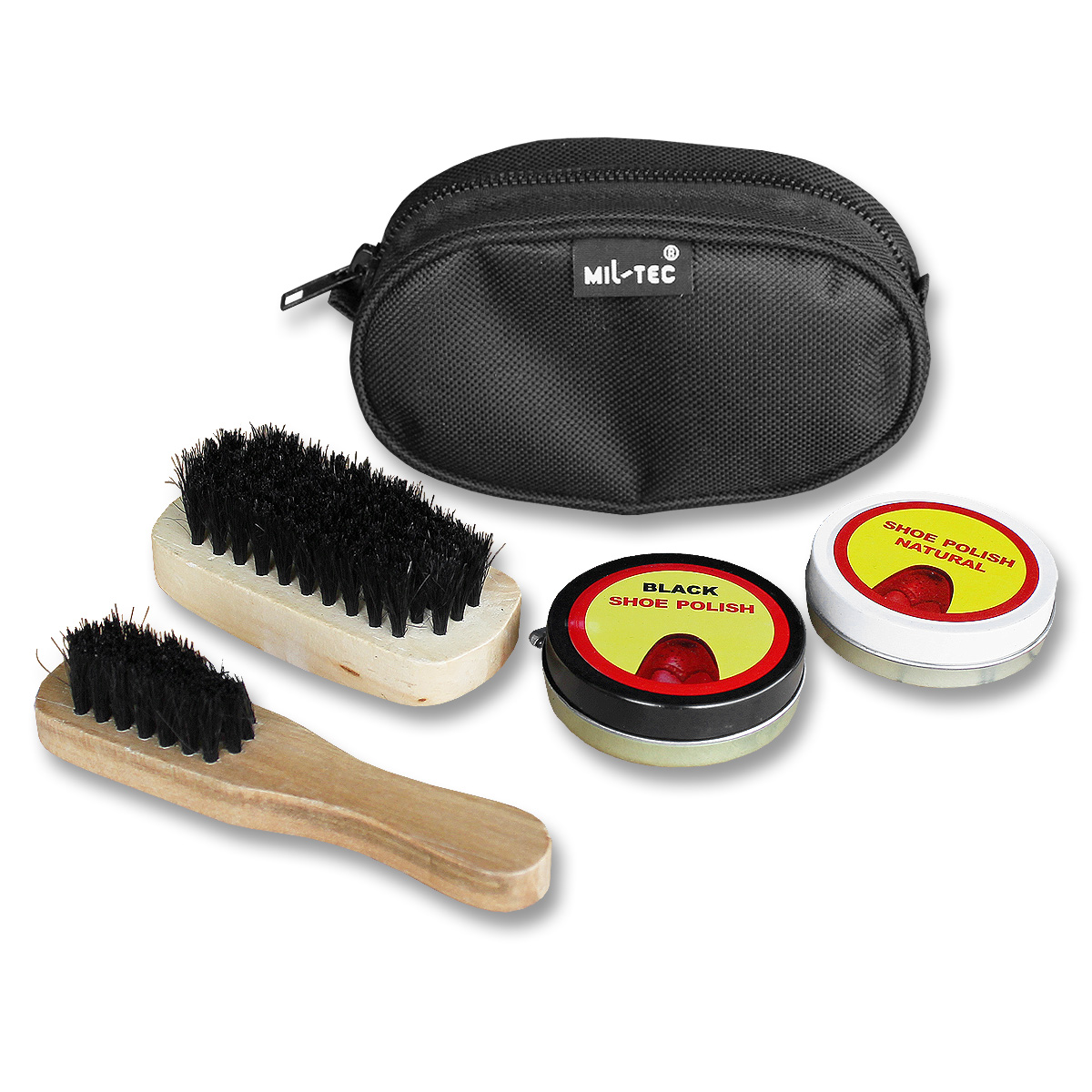 Schuhputzset mit Bürsten & Creme