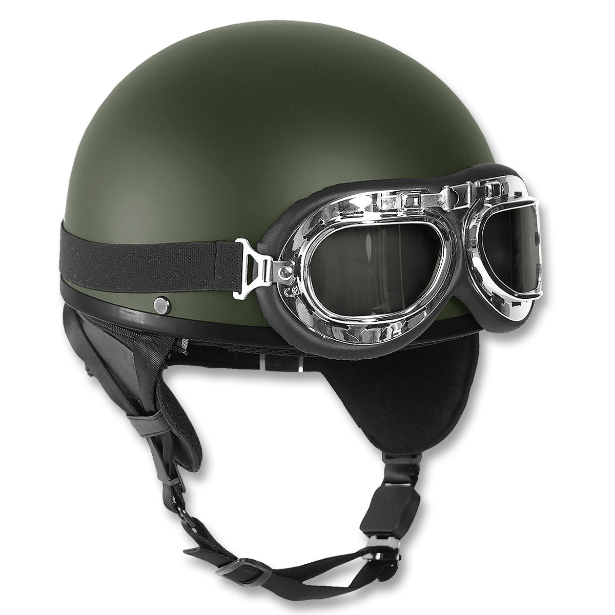 Helm Halbschale mit Brille
