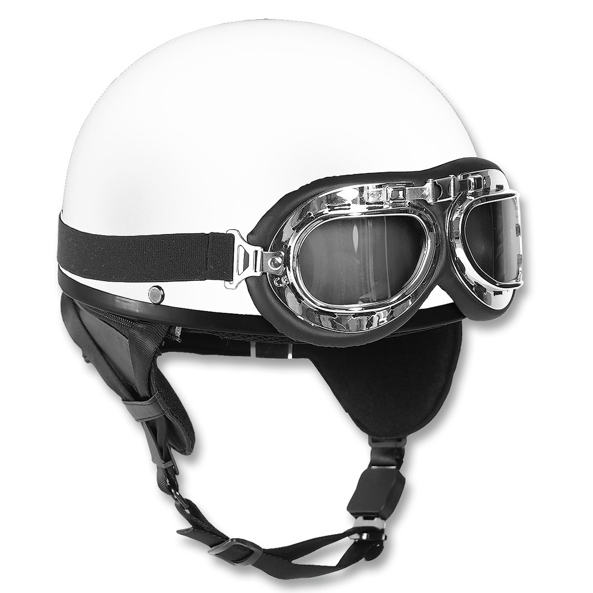 Helm Halbschale mit Brille