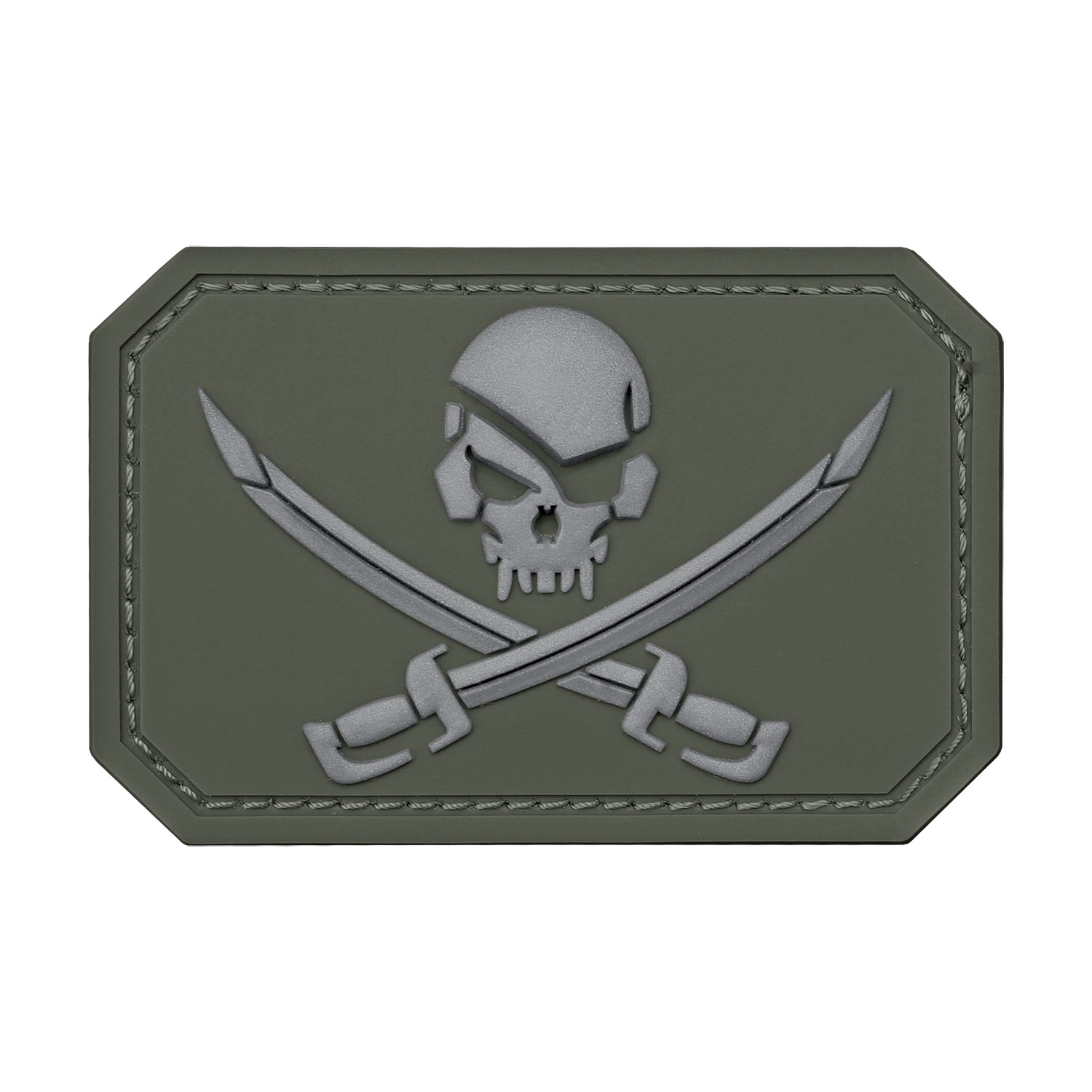 Patch 3D Skull with Swords PVC m. Klett