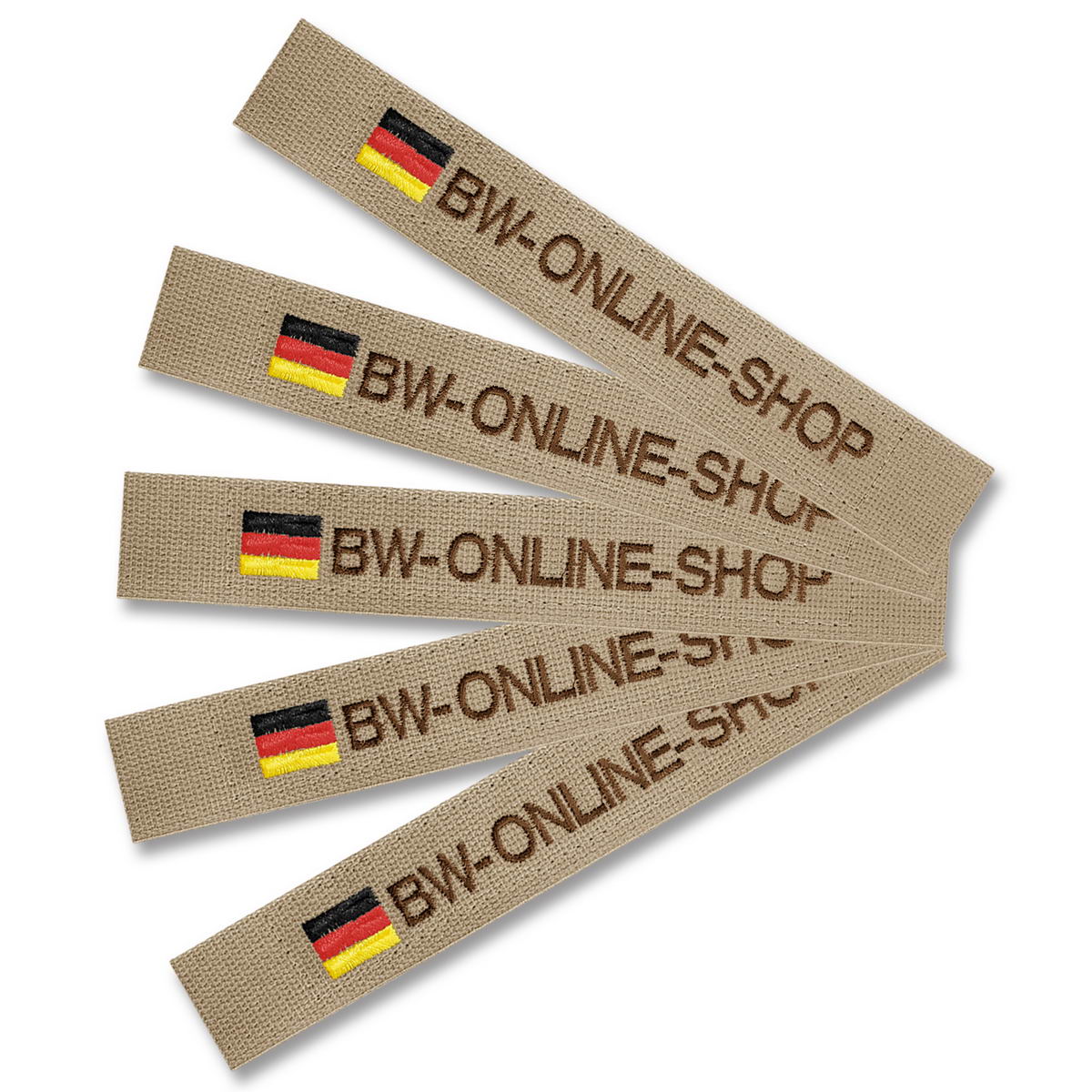 Namensstreifen mit Klett 5er-Satz Flagge