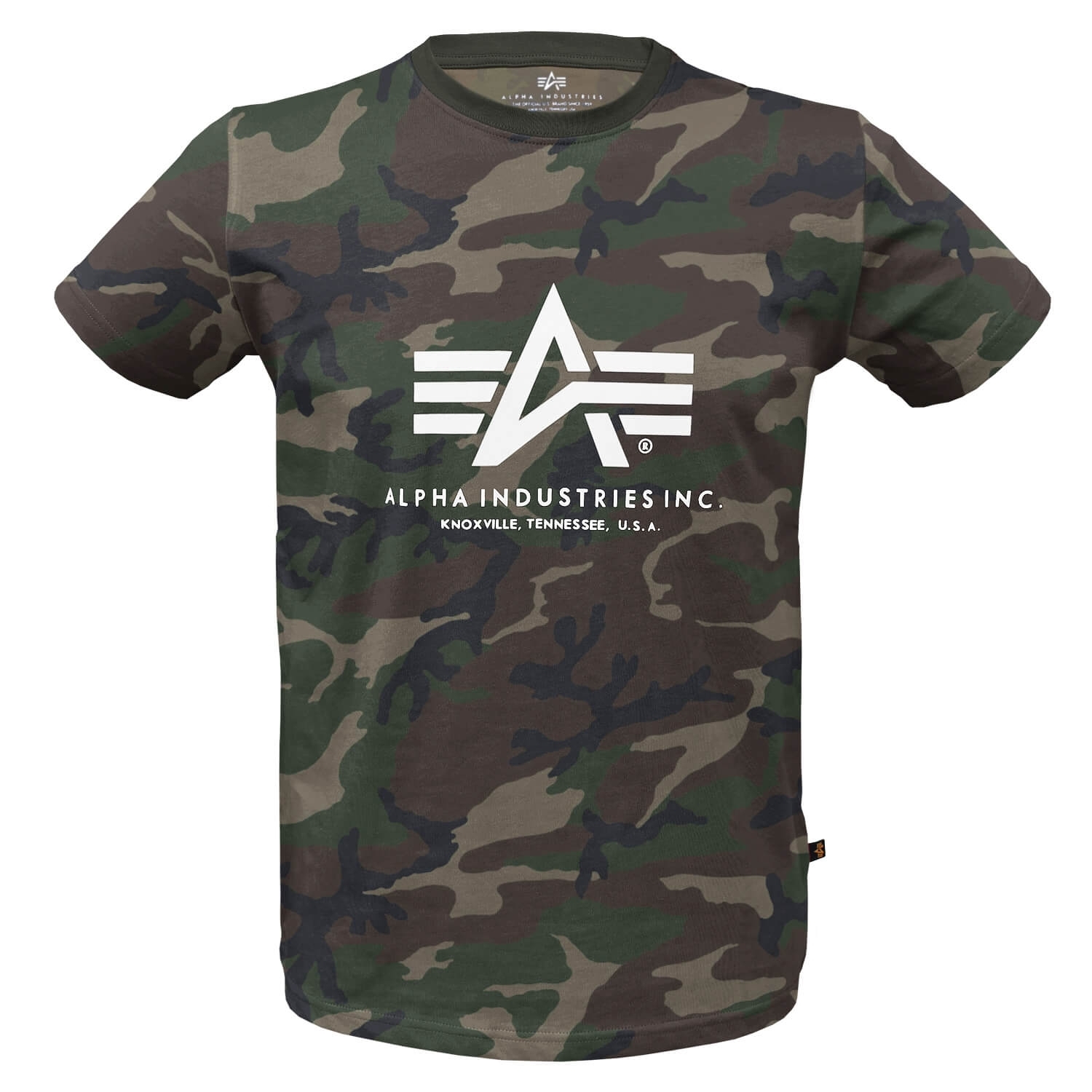 送料込★ALPHA INDUSTRIES★Tシャツ Basic Camo Tシャツ Alpha Industries Basic Small Logo T-Shirt - Olive Camo - Buy
