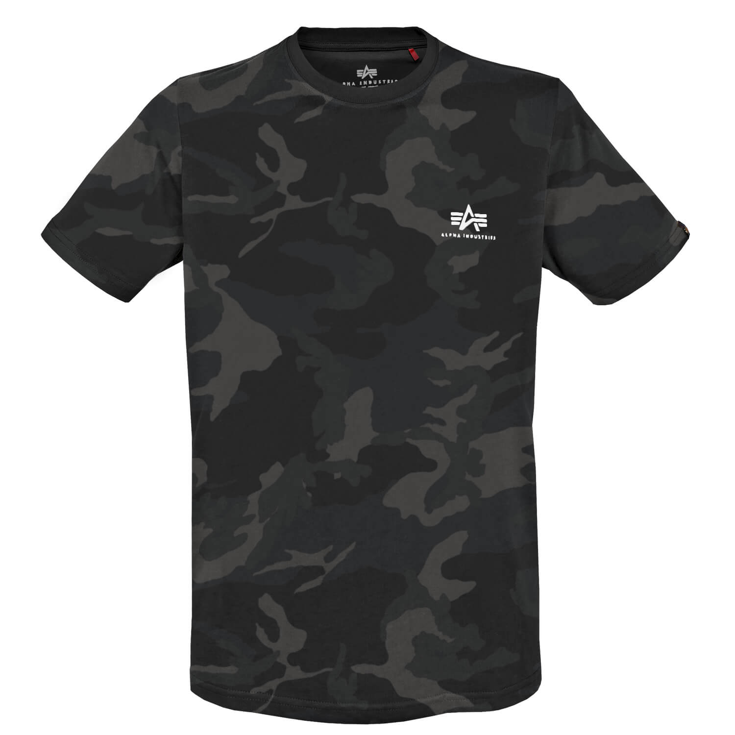 ALPHA INDUSTRIES Herren Basic T-Shirt – Kurzarm, Regular Fit, Kleines Logo, Aus Combed Cotton