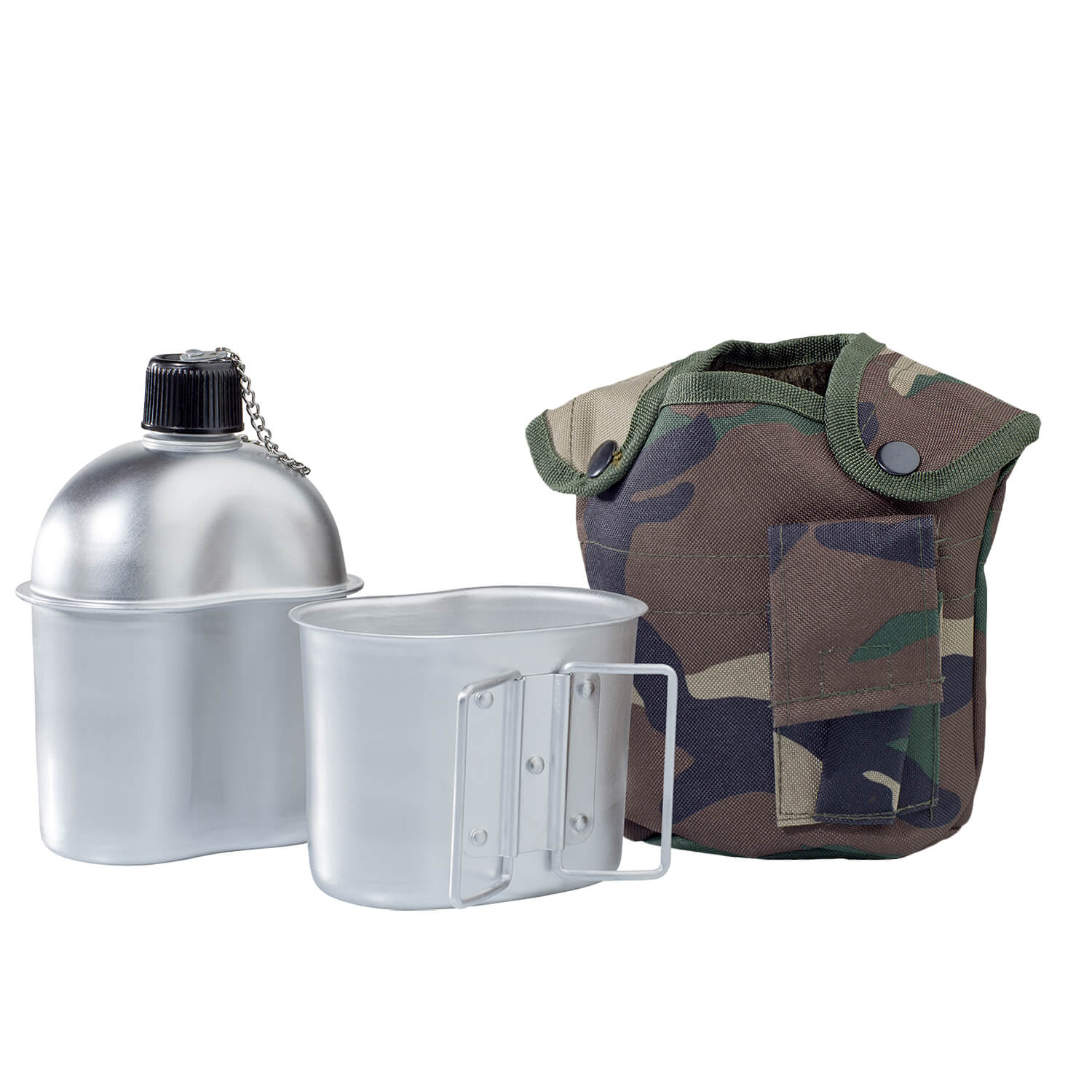 US Feldflasche mit Becher Alu
