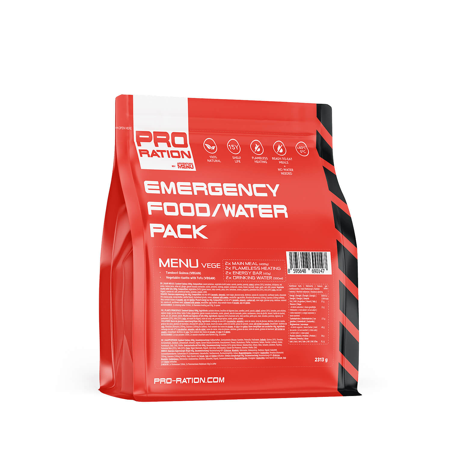 Emergency Food/Water Pack Lebensmittelration Vege