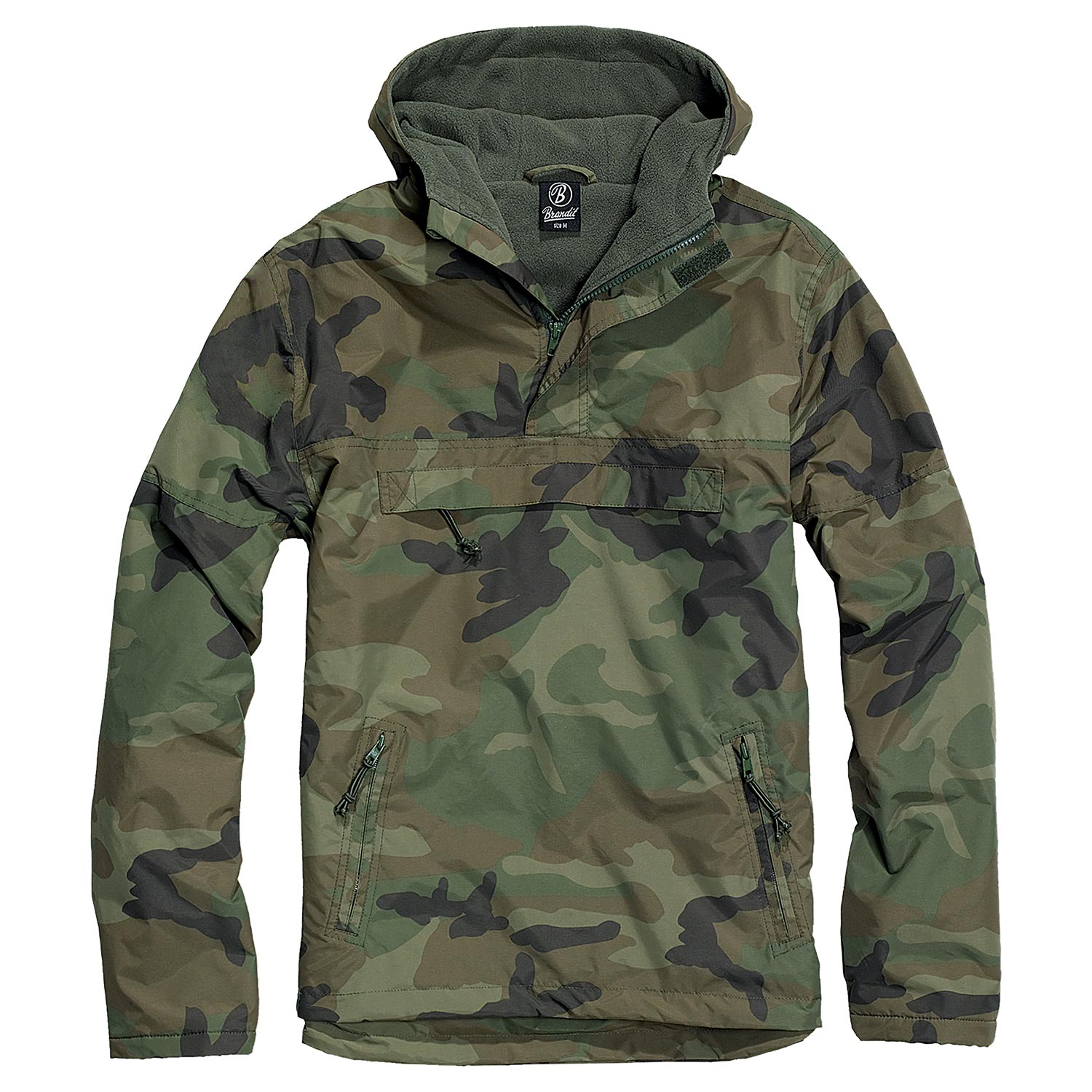 Hooded Windbreaker m. Fleecefutter woodland, Größe 5XL