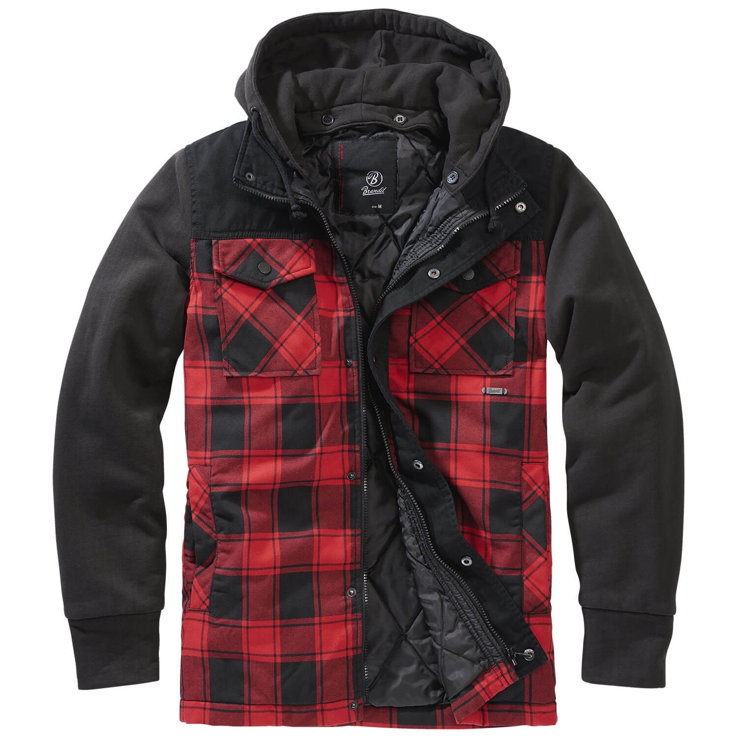 checked hooded jacket