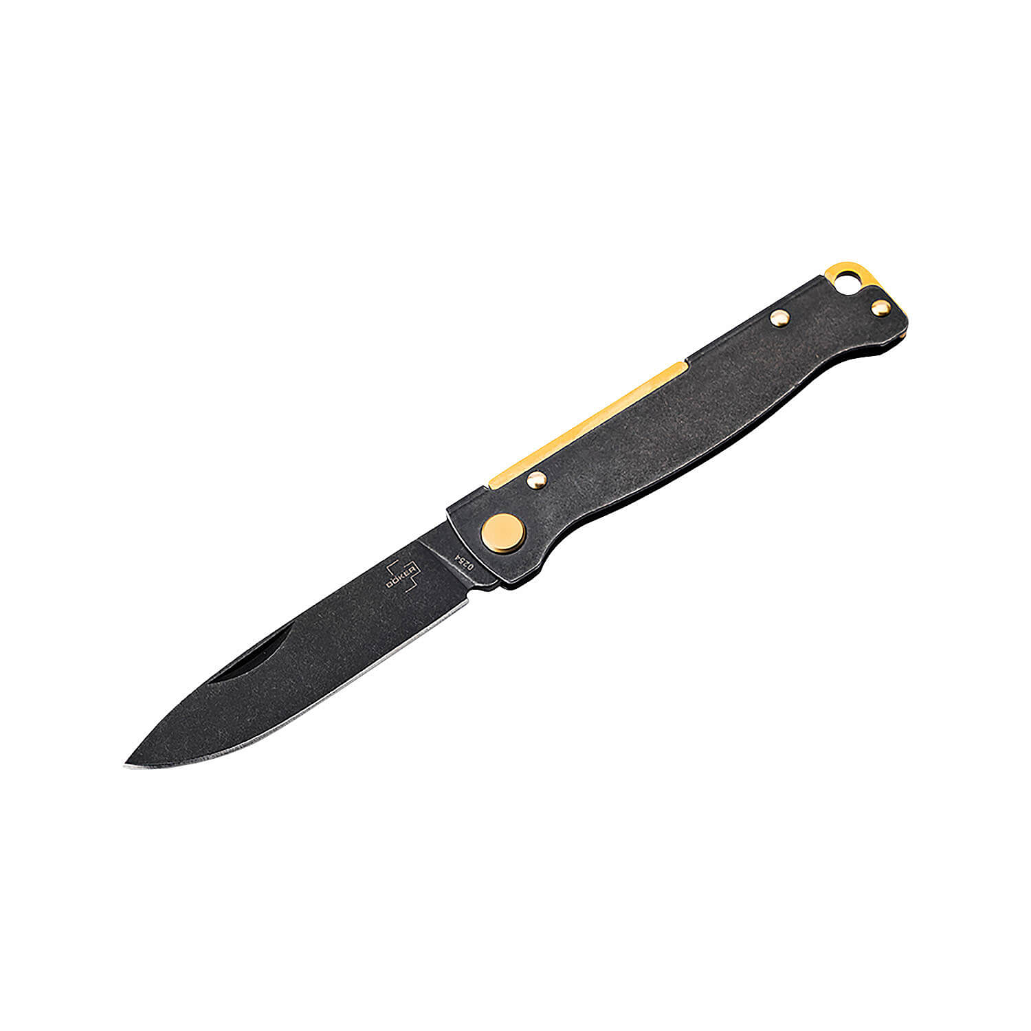Taschenmesser Atlas Black Stonewash Brass