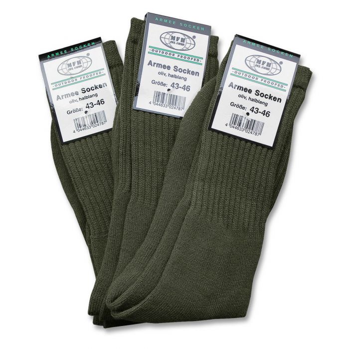 Army-Socken mit Wolle im 3er Pack