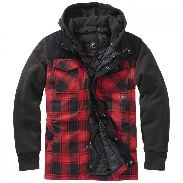 checked hooded jacket