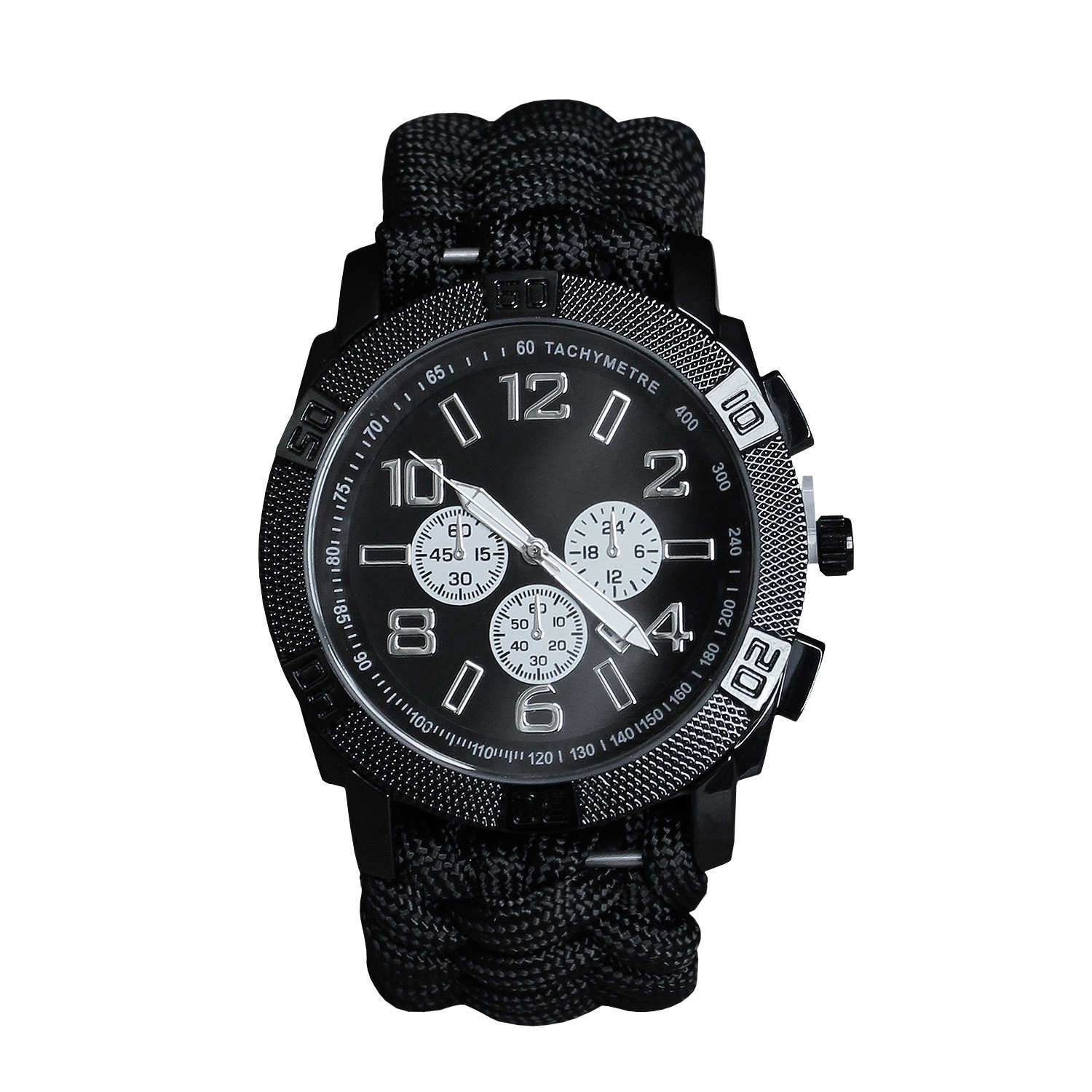 Armbanduhr Paracord Schwarz