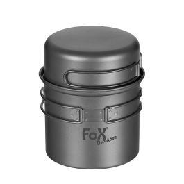 Fox Outdoor Kochgeschirr Aus Titan – 3-teiliges Set Mit Klappgriffen, Ultraleicht & Robust