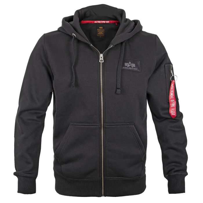 Kapuze Herren Pullover Backprint Alpha Industries Back Print Zip