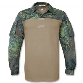 FLECKTEX® Combat Shirt Tropentarn 5FTD Flecktarn Schwarz Tactical Shirt Outdoor Kampfbluse Herren Langarm 