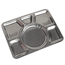 Edelstahl Kantinenplatte 6-fach
