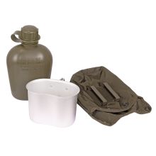 Österr. Feldflasche mit Becher und Hülle ÖBH Original neuwertig