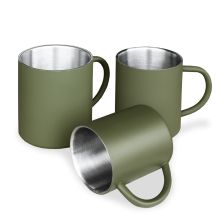 COM-FOUR® 3x Edelstahl-Trinkbecher – 300 Ml – Campingbecher Aus Edelstahl 304 – Spülmaschinenfest