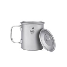 Titan Becher mit Klappgriff und Deckel