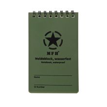 Wasserfester Meldeblock Spiralbindung 7.5 x 13 cm