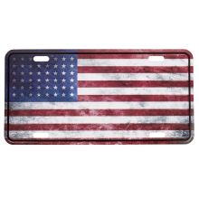 Nummernschild US Style mit Druck Flagge USA WWII