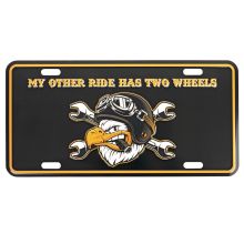 Nummernschild US Style mit Druck My other ride has two wheels