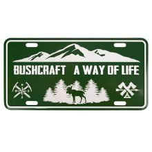 Nummernschild US Style mit Druck Bushcraft