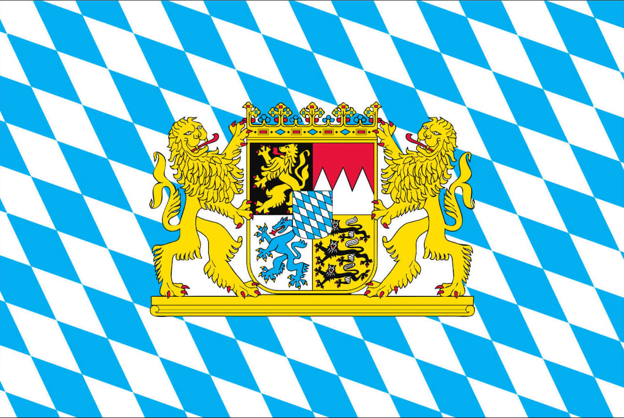 Aufnäher Patch 'Flagge Deutschland Bayern Mit Löwe' – 8 X 6 Cm, Zum Aufbügeln Oder Annähen