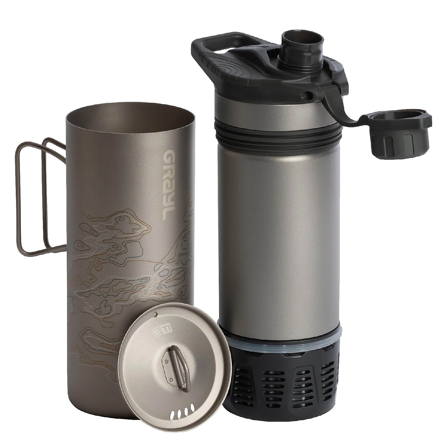Titanium GeoPress Wasserfilter Trinkflasche