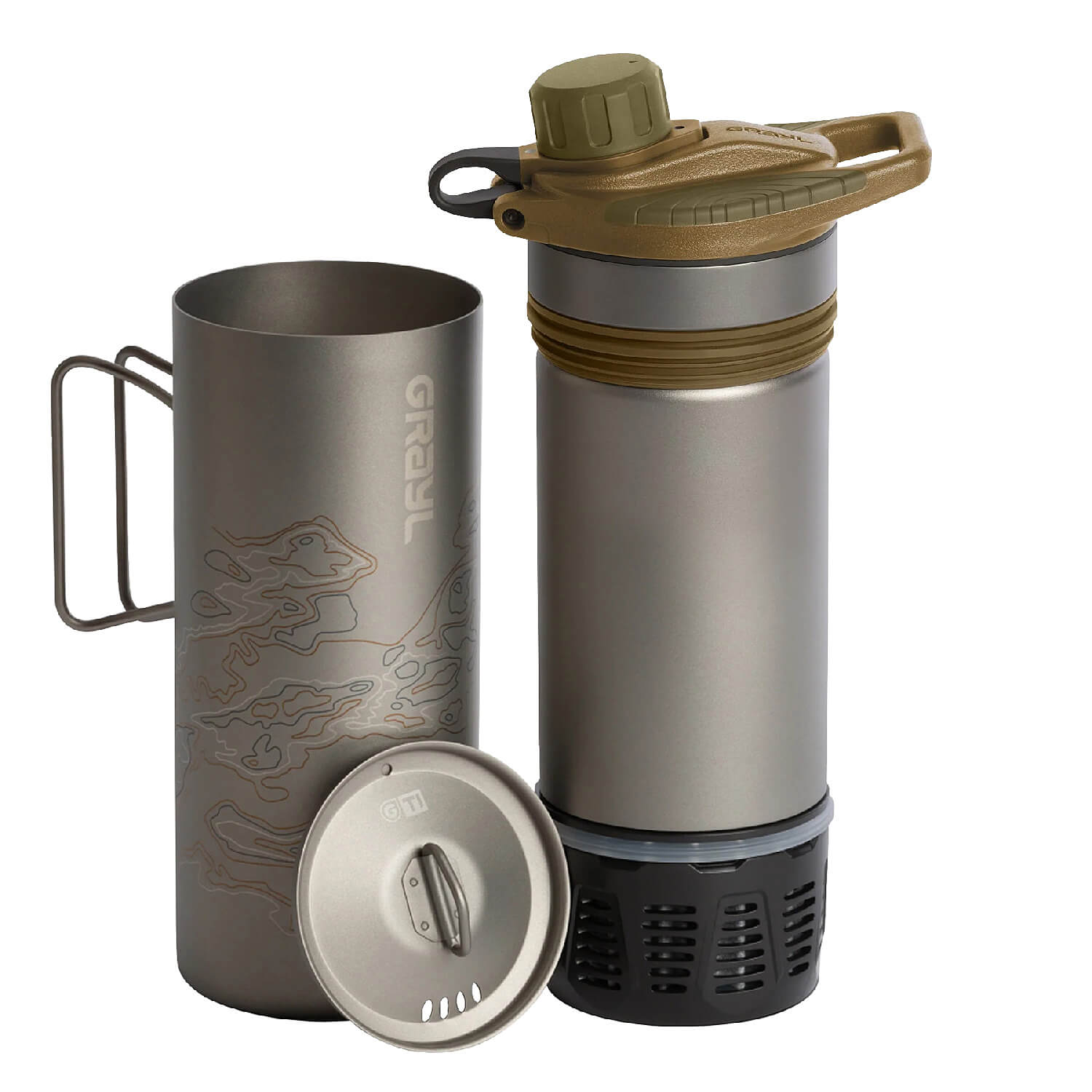 Titanium GeoPress Wasserfilter Trinkflasche