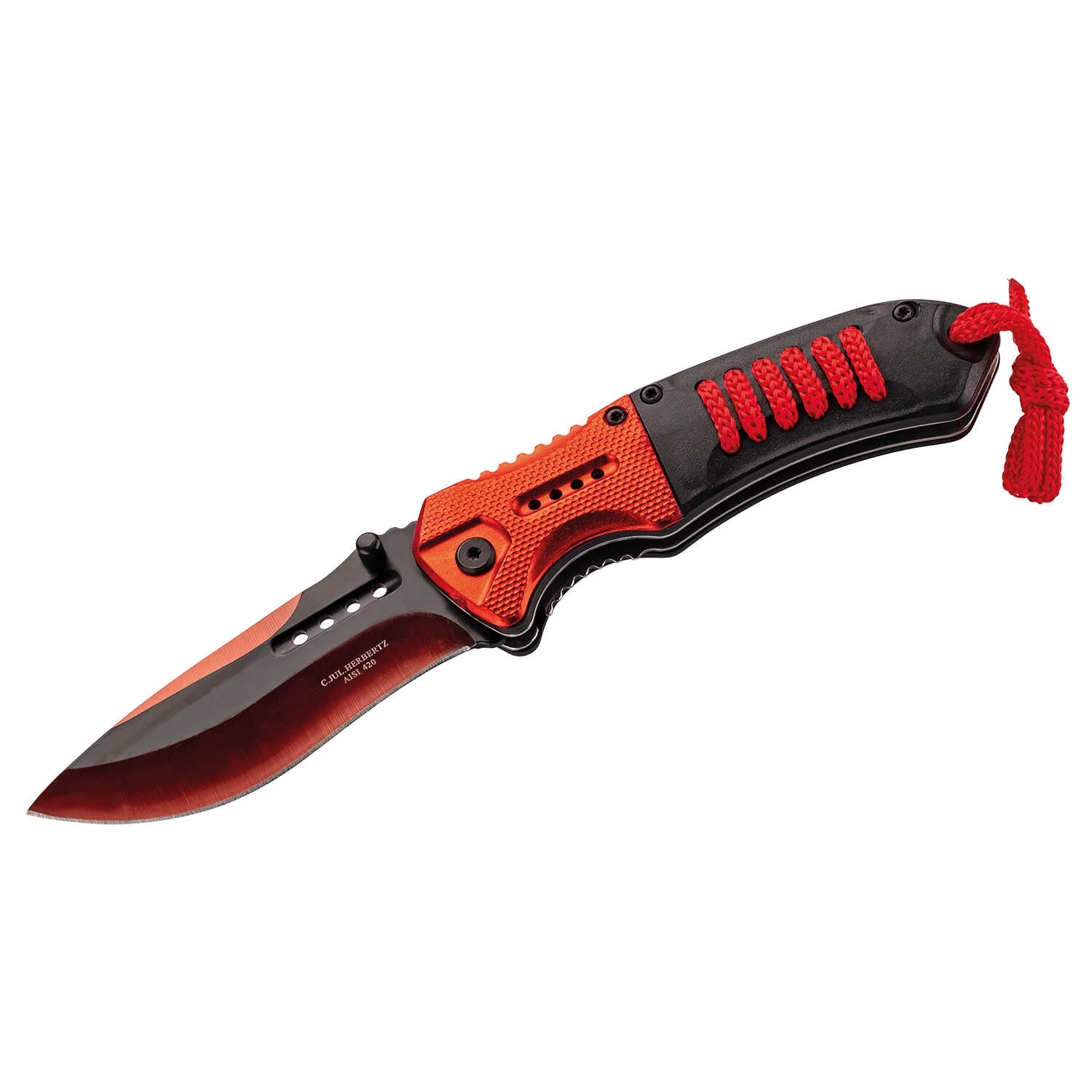 Einhandmesser Red Paracord