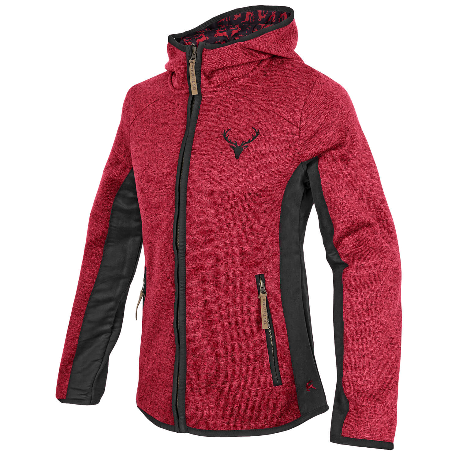 Womens Hooded Strickfleece Jacke