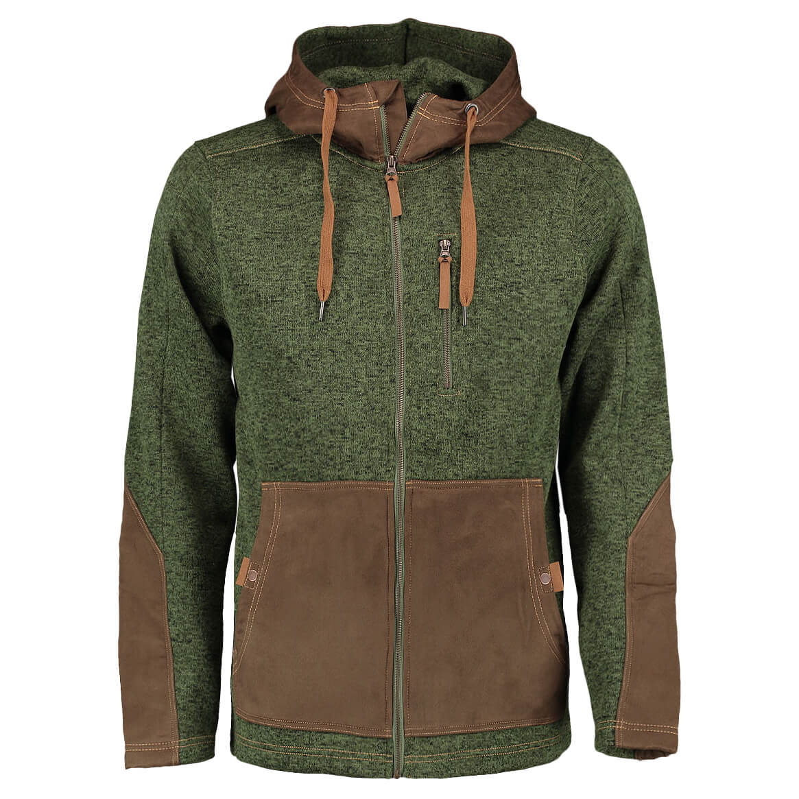 Strickfleece Jacke mit Kapuze