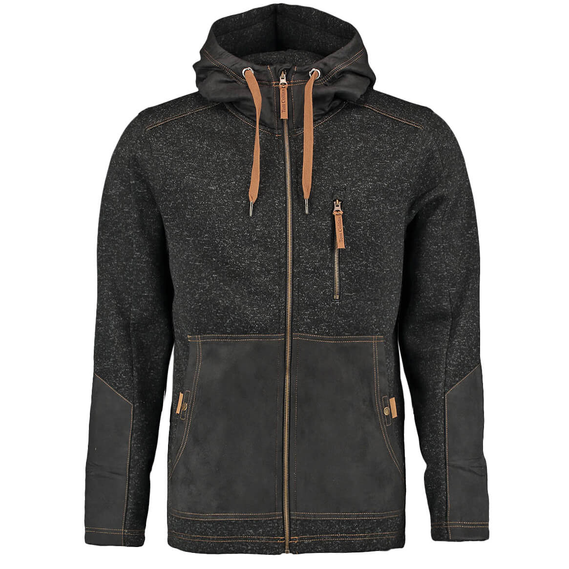 Strickfleece Jacke mit Kapuze
