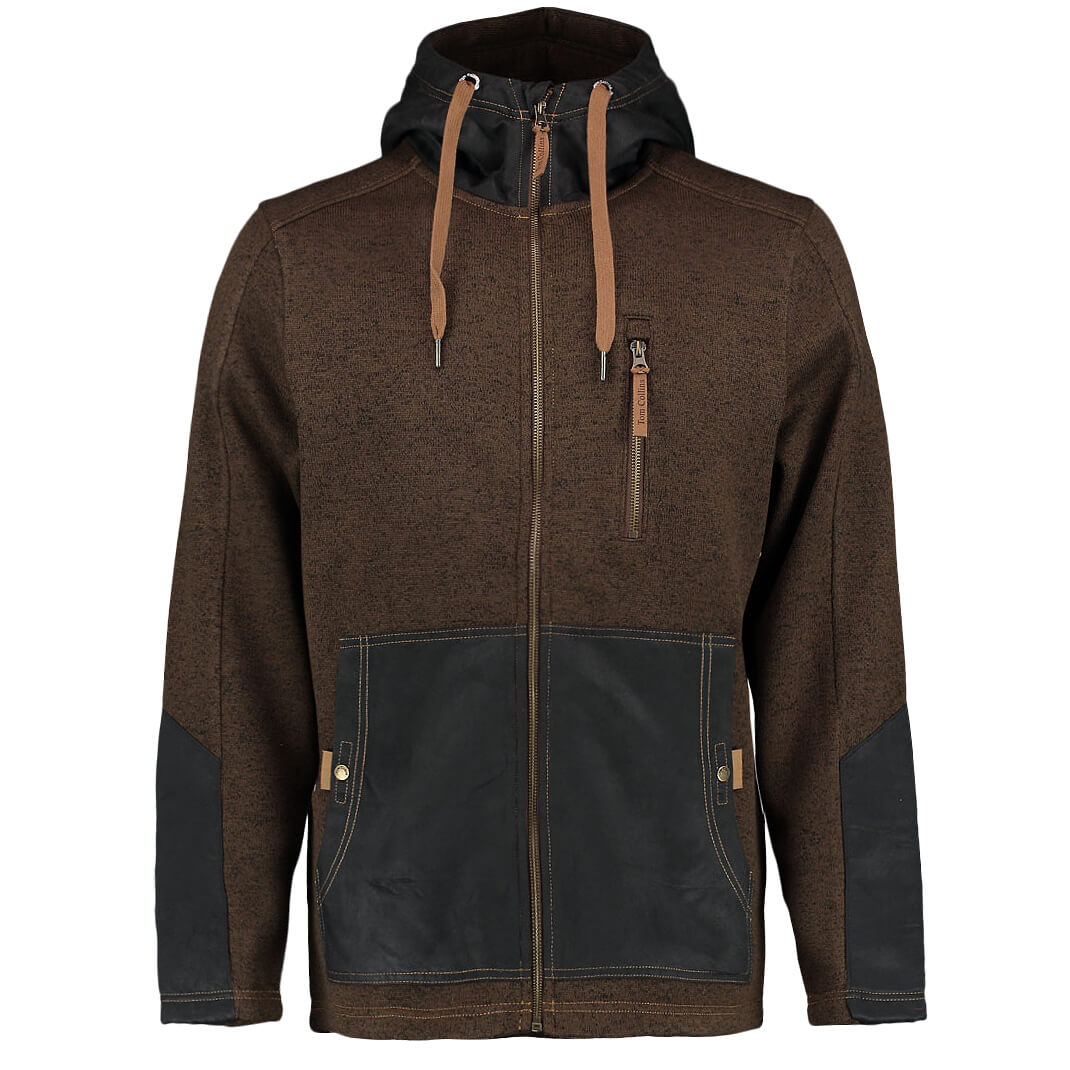 Strickfleece Jacke mit Kapuze
