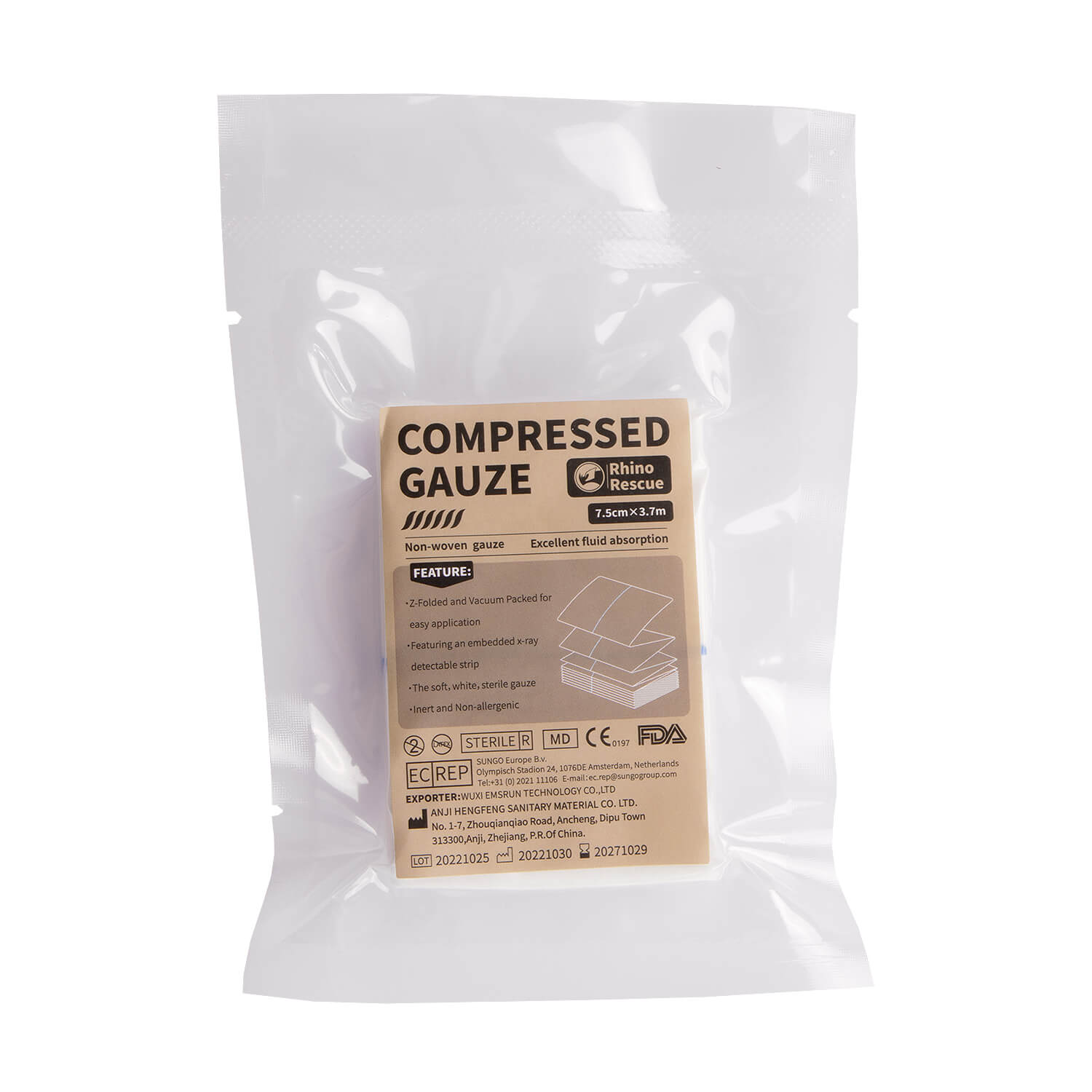 Compressed Gauze 7.5 cm x 3.75 m