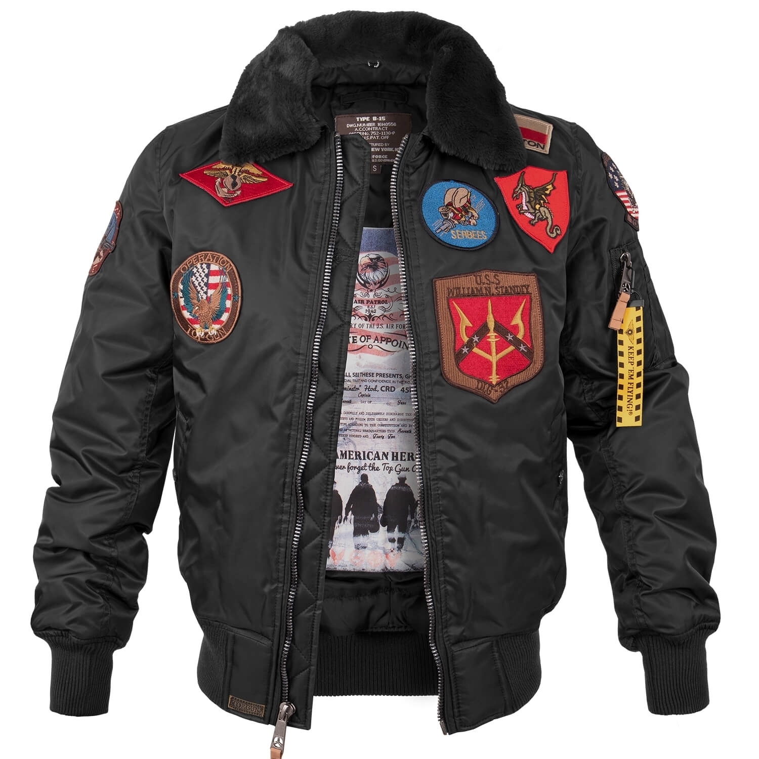 Fliegerjacke B-15 mit Patches