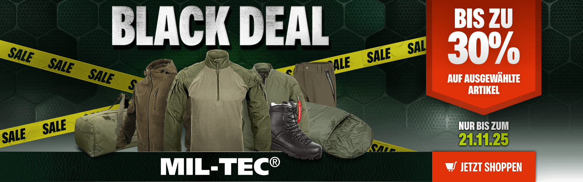 MIL-TEC mit bis zu 30% Rabatt sichern!