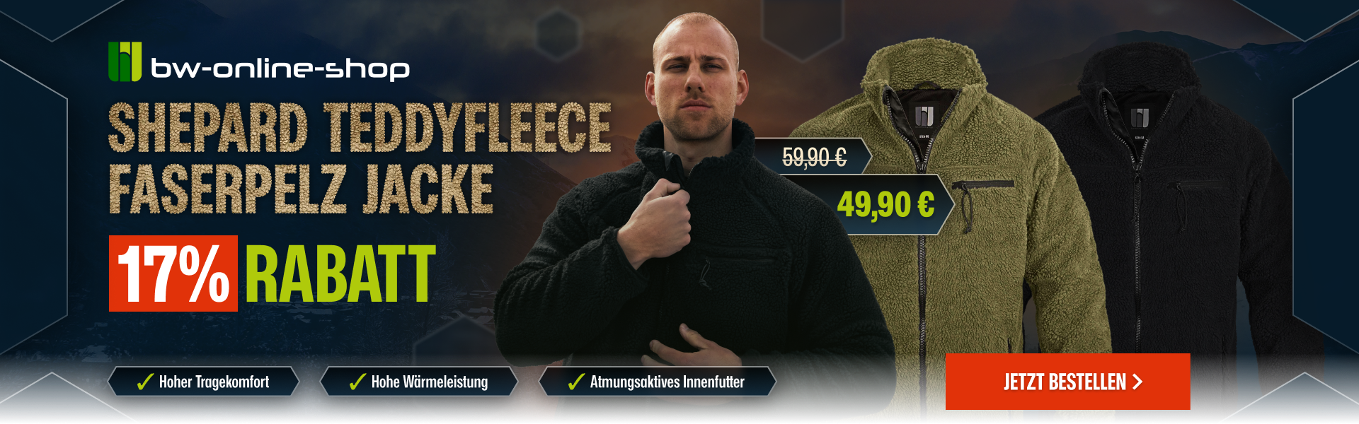 Deine Shepard Fleece-Jacke für nur 49,90 €