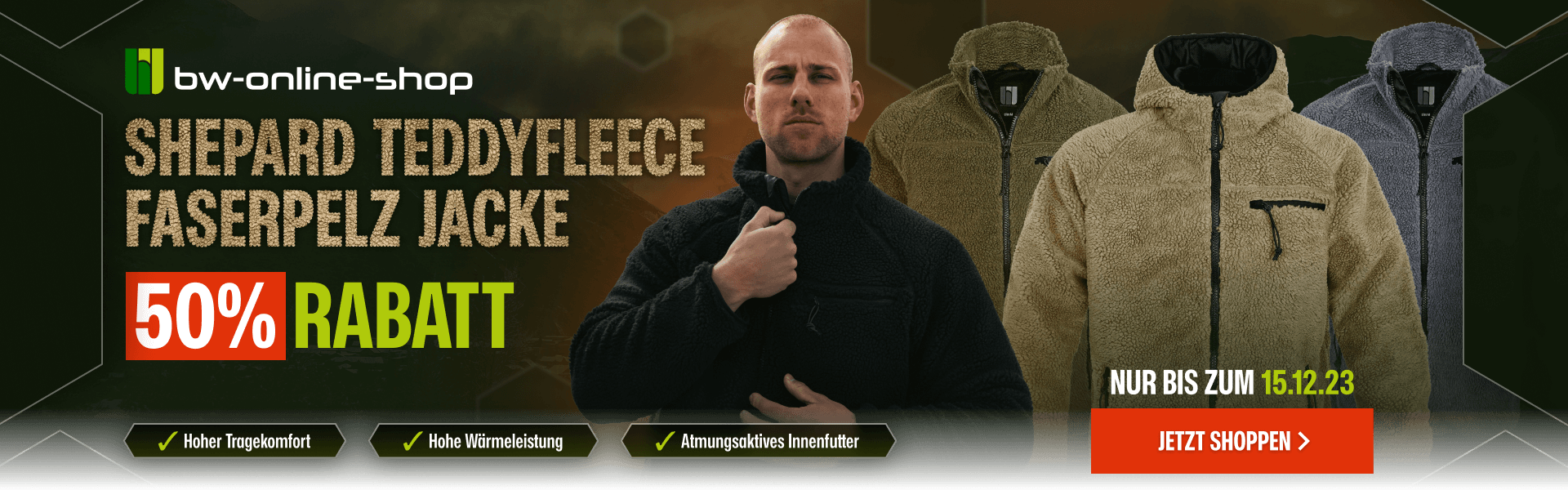 50 % Rabatt auf Shepard Jacken!