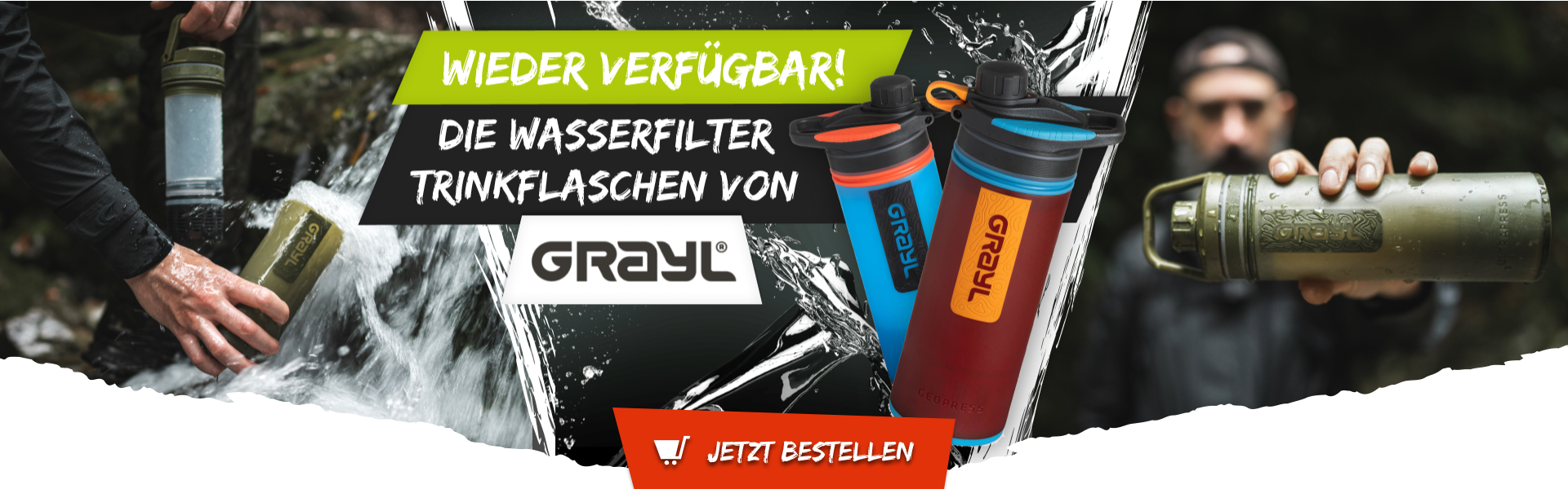 Wieder verfügbar - Die Grayl Wasserfilter Trinkflaschen | bw-online-shop