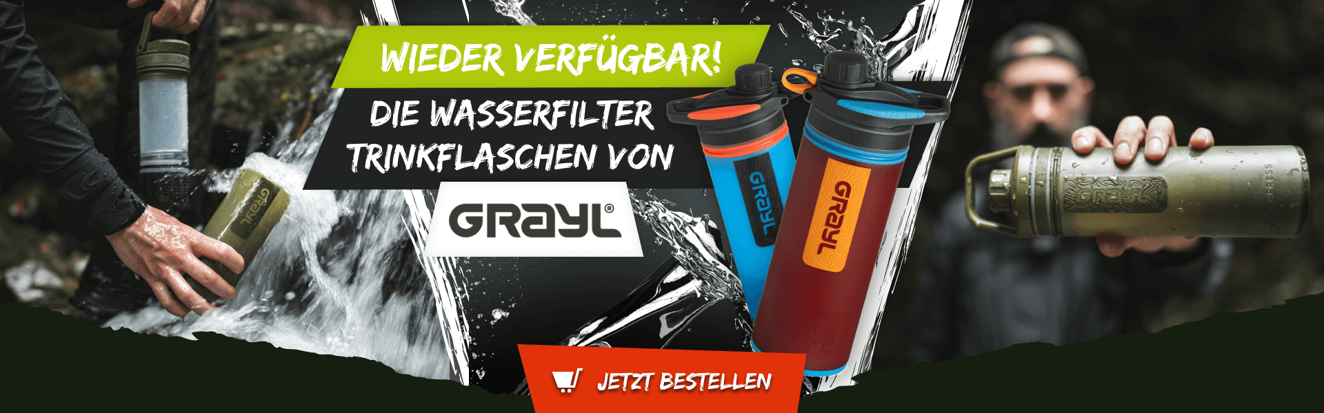 Wieder verfügbar - Die Grayl Wasserfilter Trinkflaschen | bw-online-shop