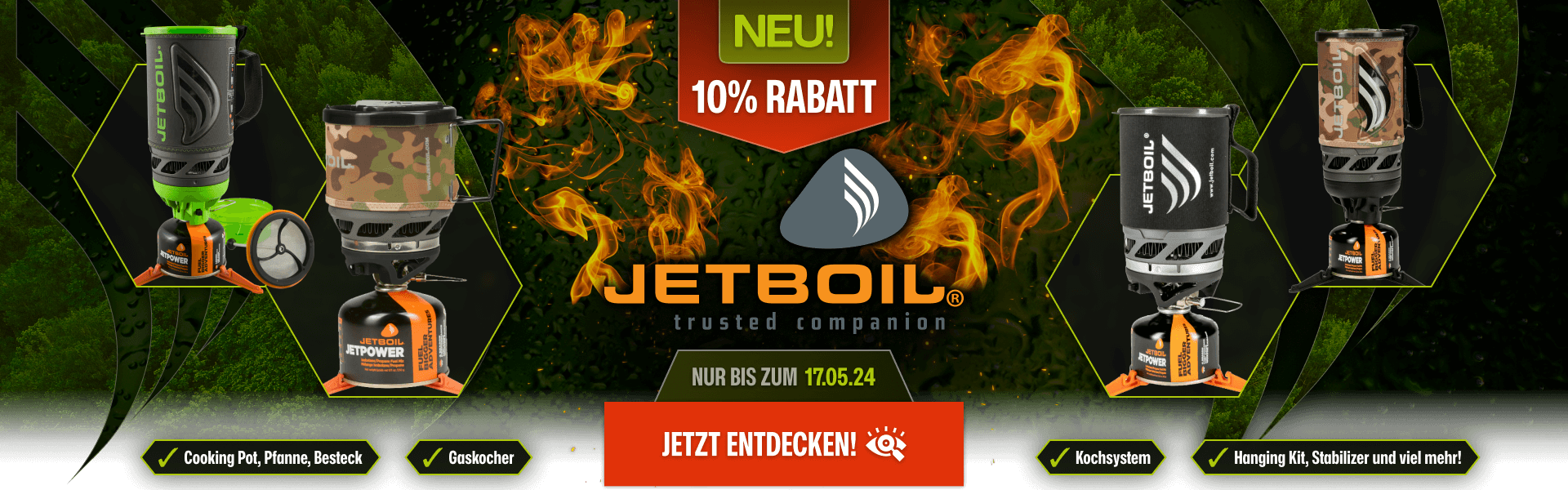 NEU im bw-online-shop: Jetboil - 10% Rabatt auf alle Jetboil Artikel